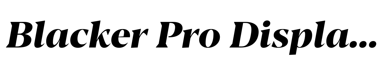 Blacker Pro Display Extrabold Italic